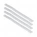 A photograph of GBC Binding Wires GBC WireBind 9.5mm A4 Binding Wires White (Pack of 100) RG810670 GB22105 shows a stack of white binding wires, neatly arranged in a pack of 100. The 9.5mm wires have a smooth finish and are designed for A4 sized documents. The wires are suitable for various binding projects and provide a professional and secure look to the bound documents.