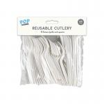 Reusable Plastic Cutlery x48 Pack of 24 PAR5940 GEM35940