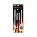 Deluxe BBQ Stainless Steel 3 Piece Tool Set Pack of 12 SUM8198OB GEM88198