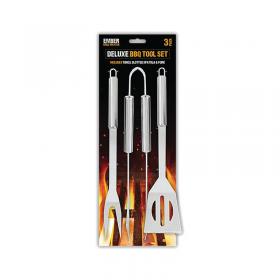 Deluxe BBQ Stainless Steel 3 Piece Tool Set SUM8198OBS GEM88198S