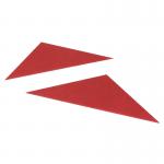 This picture shows a pack of 100 red Guildhall Legal Exacompta Guildhall Legal Corners, each weighing 315gsm. The corners are neatly organized and perfect for adding a professional touch to documents. They are great for users in the legal industry or for general office use.