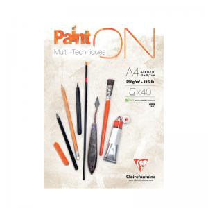 PaintON Clairefontaine Paint On Pad 250gsm Paper 40 Sheets A4 96537C