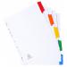 Exacompta Divider Coloured Plastic Tabs 5-Part A4 Maxi White 4305E GH04305