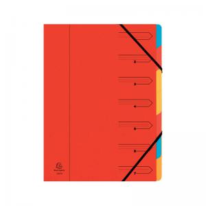 Exacompta Europa 7-Part Organiser 400gsm Pressboard A4 Red 5221Z