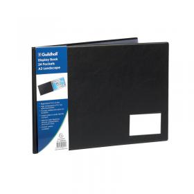 Exacompta Guildhall Display Book Landscape 24 Pocket A3 Black GDB24/L GH06072