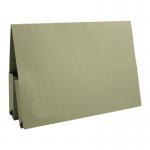 The photo features a pack of 25 Exacompta Guildhall Legal Double Pocket Wallets in a vibrant shade of green. Each wallet is designed to fit foolscap sized documents and is labeled with the Guildhall Legal logo. The wallet has two pockets for organization and is made with high-quality materials for durability.