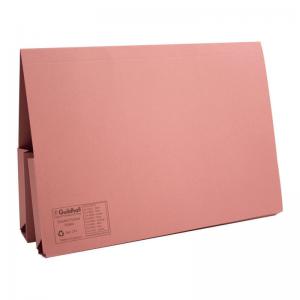 Exacompta Guildhall Legal Double Pocket Wallet Foolscap Pink Pack of