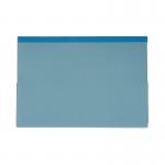 This picture features a pack of 25 blue Exacompta Guildhall reinforced legal double pocket wallets. The wallets are neatly stacked and feature a durable design, perfect for organizing and storing important legal documents.