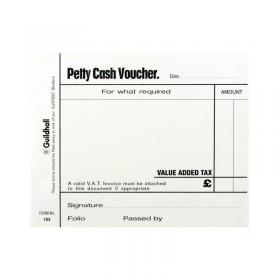 Exacompta Guildhall Petty Cash Pad 100 Leaves 127x102mm White (Pack of 5) 103 1569 GH103W