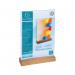 Exacompta Portrait Stand Up Sign Holder A4 with Wood Base 84258D GH10938