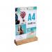Exacompta Portrait Stand Up Sign Holder A4 with Wood Base 84258D GH10938