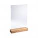 Exacompta Portrait Stand Up Sign Holder A4 with Wood Base 84258D GH10938