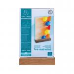 Exacompta Portrait Stand Up Sign Holder A5 with Wood Base 85258D GH10939
