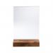 Exacompta Portrait Stand Up Sign Holder A5 with Wood Base 85258D GH10939
