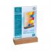 Exacompta Portrait Stand Up Sign Holder A5 with Wood Base 85258D GH10939