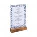 Exacompta Portrait Stand Up Sign Holder A5 with Wood Base 85258D GH10939