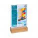 Exacompta Portrait Stand Up Sign Holder A6 with Wood Base 86258D GH10940