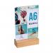 Exacompta Portrait Stand Up Sign Holder A6 with Wood Base 86258D GH10940