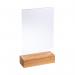 Exacompta Portrait Stand Up Sign Holder A6 with Wood Base 86258D GH10940