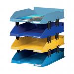 Exacompta Bee Blue Letter Trays Recycled A4 Set of 4 Assorted 113202SETD GH11320