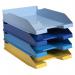 Exacompta Bee Blue Letter Trays Recycled A4 Set of 4 Assorted 113202SETD GH11320