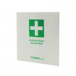 The image shows a stack of five Guildhall Health and Safety Books, along with an Accident and Injury Book, all compliant with DPA. The books have a professional and official appearance, with clear labeling and a sturdy cover. Perfect for keeping track of workplace incidents and maintaining safety standards.
