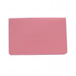 The image shows a pack of 50 Exacompta Guildhall full flap pocket wallets in a vibrant pink color. The wallets are made with sturdy materials and have a foolscap size, perfectly designed to hold important documents or papers securely. Ideal for organizing and protecting important paperwork.