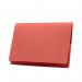 The photo shows a vibrant red Guildhall Document Wallet from Exacompta, featuring a full flap pocket design. Its foolscap size can hold important documents, and the pack includes 50 wallets. The durable construction and sleek design make it a must-have for any organized workspace.