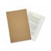 The picture shows a stack of 100 buff-colored Exacompta Guildhall Square Cut Folders, each with a 315gsm weight, designed for foolscap size documents. The folders have a durable construction and come in a pack, ready for organizing and storing important paperwork.