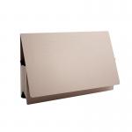 The photograph shows a set of 25 legal probate document wallets in a buff color, made of high-quality 315gsm paper. Each wallet bears the official Guildhall Legal Exacompta logo, with a smooth texture and durable construction. The wallets are neatly stacked in a pack, ready for use.
