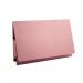 The photograph shows a stack of 25 pink Exacompta Guildhall Probate Document Wallets from Guildhall Legal, each made of 315gsm paper. The wallets are neatly organized and feature a secure closure flap. The pastel pink color adds a touch of elegance to the durable and functional document wallets.