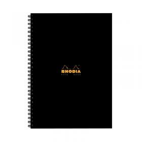 Rhodia Business A4 Book Wirebound Hardback 160 Pages Black (Pack of 3) 119232C GH15280