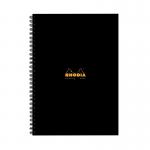 Rhodia Meeting A4 Book Wirebound Hardback Black 160 Pages (Pack of 3) 119238C GH15286