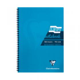 Clairefontaine Europa Notebook 180 Pages A4 Turquoise (Pack of 5) 5802Z GH15570