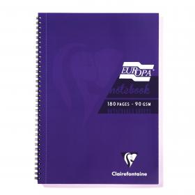 Clairefontaine Europa Notebook 180 Pages A5 Purple (Pack of 5) 5813Z