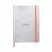Clairefontaine Rhodiarama Notebook 80 Lined Pages A5 Silver Cover 117401C GH17401
