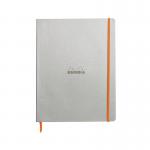 Clairefontaine Rhodiarama Notebook 80 Lined Pages A4+ Silver Cover 117701C GH17701