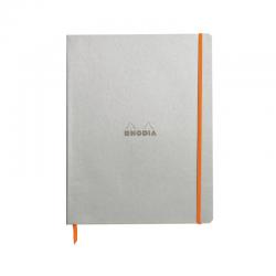 Clairefontaine Rhodiarama Notebook 80 Lined Pages A4+ Silver Cover 117701C GH17701
