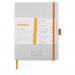 Clairefontaine Rhodiarama Italian Leatherette Meeting Book A5+ Silver 117781C GH17781