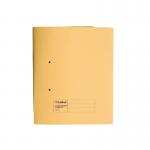 The picture shows two spiral pocket files in vibrant yellow from Exacompta. These durable files have a transfer mechanism and can hold up to 315gsm of Foolscap sized documents. Perfect for organizing and transferring important papers in the office or at home.
