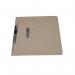 This picture shows a stack of 25 Exacompta Guildhall Heavyweight Transfer Spiral Files in buff color. Each file has a pocket transfer cover and is made of 420gsm paper. The front cover features the Guildhall logo.
