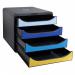 Exacompta Bee Blue Big Box Recycled 4 Drawer Assorted 3104202D GH31042