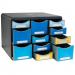 Exacompta Bee Blue Store Box Recycled 11 Drawers Assorted GH31372