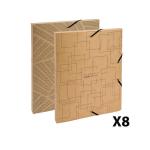 Exacompta Eterneco Cardboard Box File 25mm Assorted (Pack of 8) 59247E GH59247