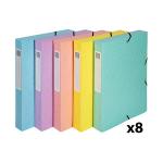 Exacompta Aquarel Exabox 40mm Box File Glossy Card A4 Assorted (Pack of 8) 59560E GH59560