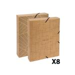Exacompta Eterneco Cardboard Box File 60mm Assorted (Pack of 8) 59647E GH59647