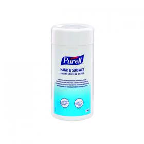 Purell Hand/Surface Antimicrobial Wipes Tub (Pack of 100) 92100-12-EEU GJ29447