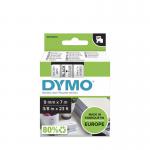 Dymo 40910 D1 9mm x 7m Black on Clear Tape 10069J