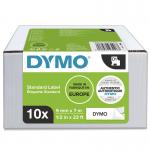 Dymo 40913 D1 9mm x 7m Black on White Tape 10070J
