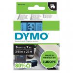 Dymo 40916 D1 9mm x 7m Black on Blue Tape 10073J